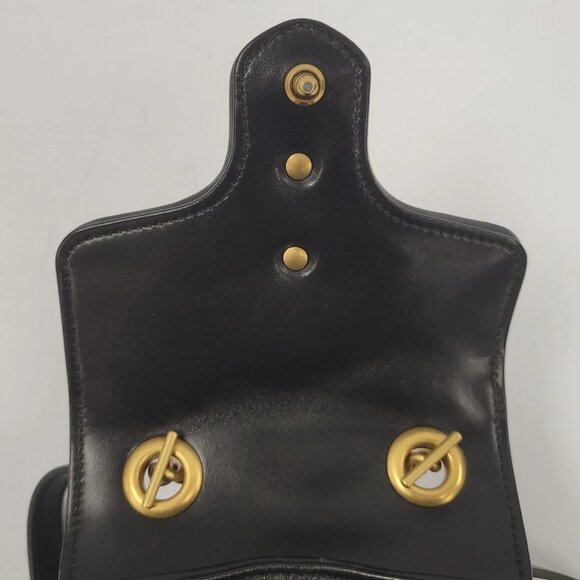 (75520-1) Gucci Marmont Black Backpack - Picture 7 of 15